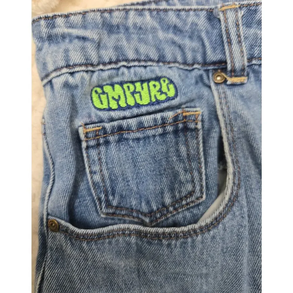 Empyre Gyuru Baggy Wide Leg Jeans Y2K Skate Light Wash Women Size 12